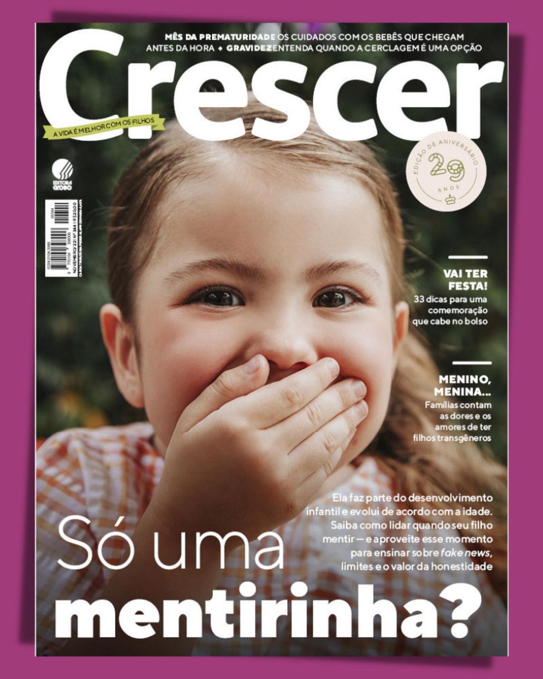 Capa Revista Crescer | Agência de Modelos Max Fama